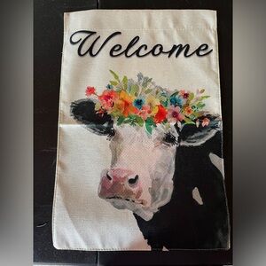 Mini Yard Flag -  Welcome Cow Design - Summer/spring